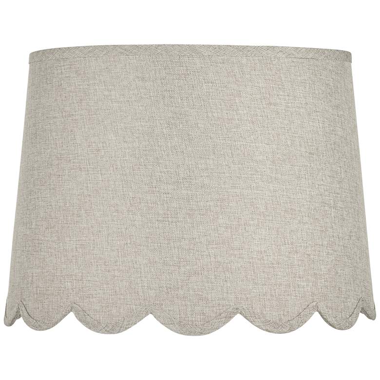 Image 1 Fawn Scallop Bottom Empire Lamp Shade 13x15x11 (Spider)