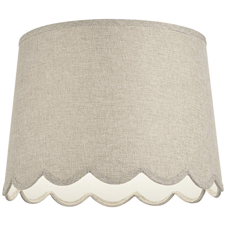 Image 3 Fawn Scallop Bottom Empire Lamp Shade 13x15x11 (Spider) more views