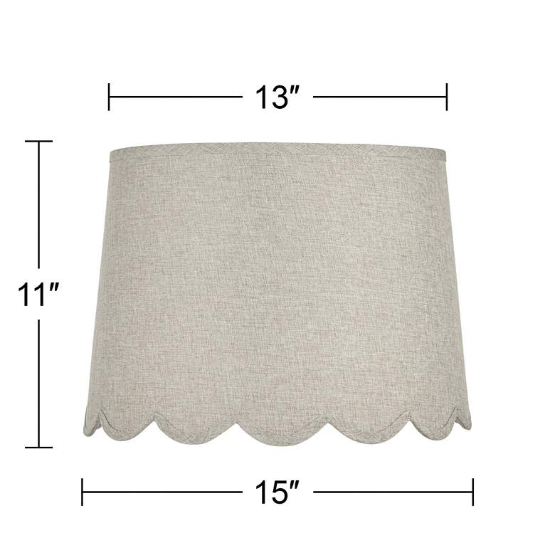 Image 7 Fawn Scallop Bottom Empire Lamp Shade 13x15x11 (Spider) more views