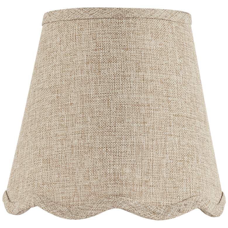 Image 1 Fawn Scallop Bottom Empire Lamp Shade 4x6x5.5 (Candle Clip)