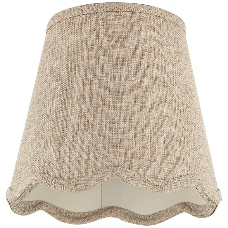 Image 4 Fawn Scallop Bottom Empire Lamp Shade 4x6x5.5 (Candle Clip) more views