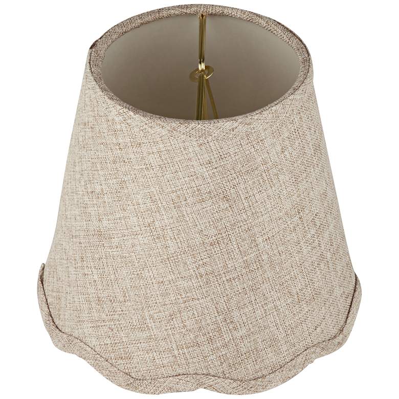 Image 5 Fawn Scallop Bottom Empire Lamp Shade 4x6x5.5 (Candle Clip) more views