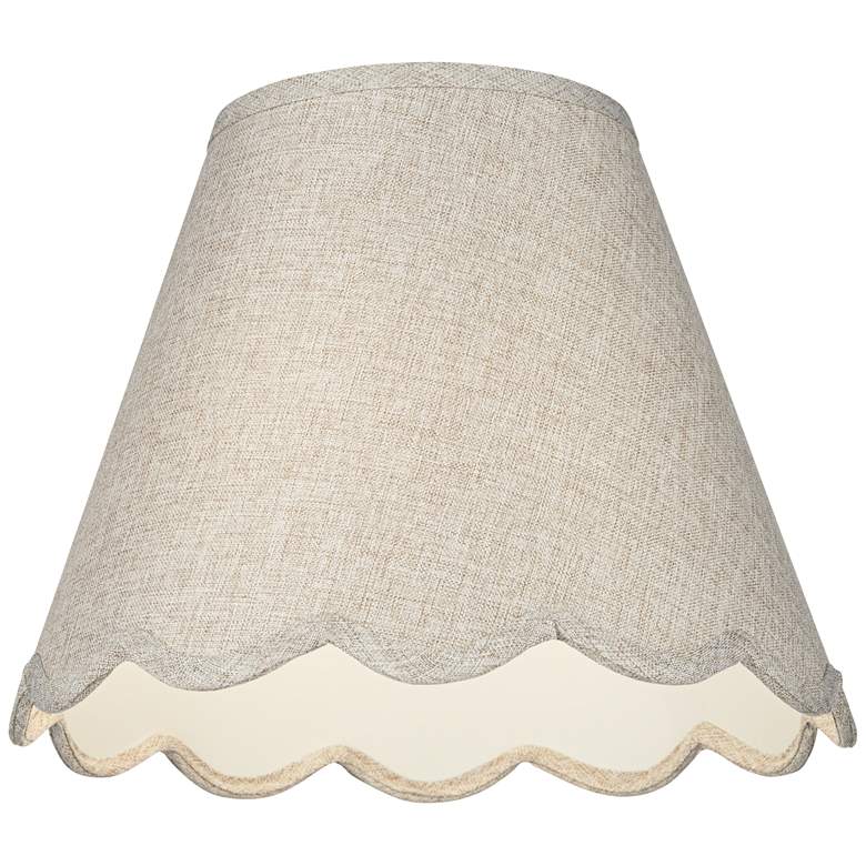 Image 3 Fawn Scallop Bottom Empire Lamp Shade 6x12x9.5 (Spider) more views