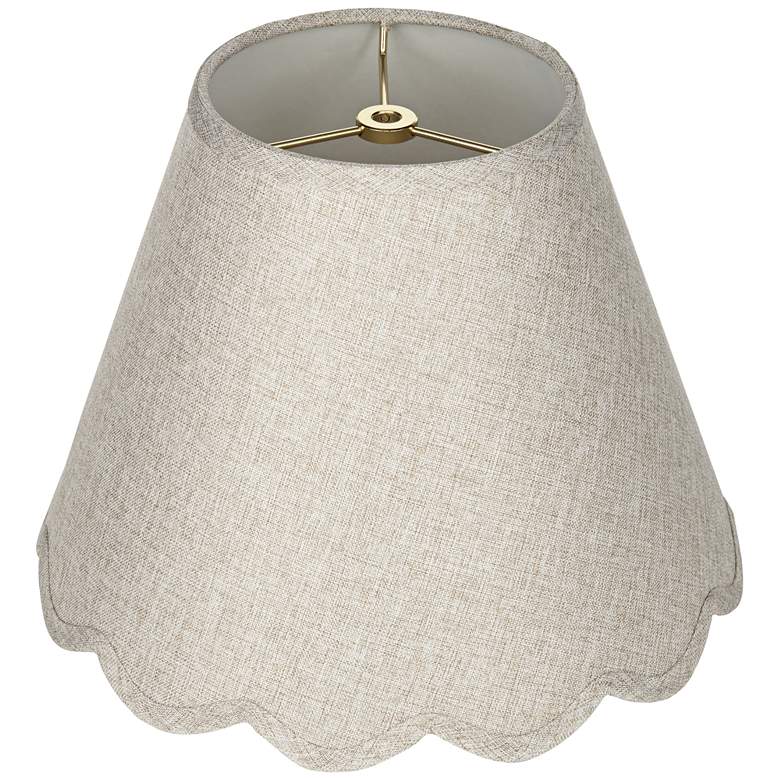 Image 4 Fawn Scallop Bottom Empire Lamp Shade 6x12x9.5 (Spider) more views