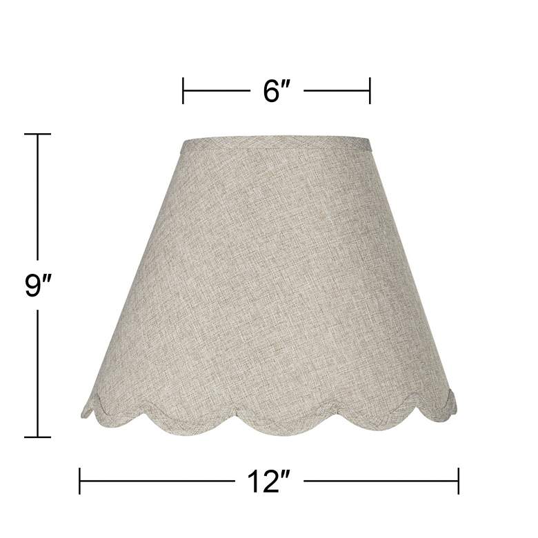 Image 7 Fawn Scallop Bottom Empire Lamp Shade 6x12x9.5 (Spider) more views