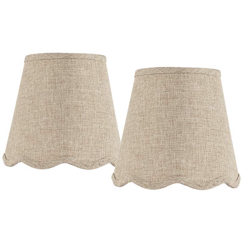 Image 1 Fawn Set of 2 Empire Lamp Shades 4x6x5.5 (Candle Clip)