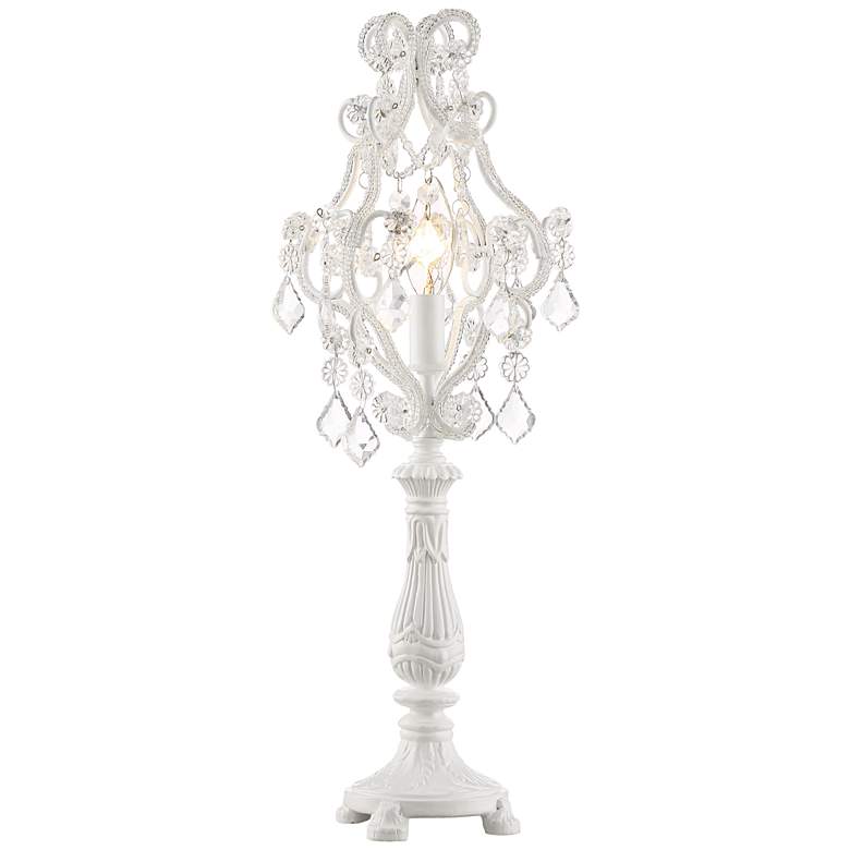 Image 2 Fay White 19 1/2 inch High Antique White Traditional Candelabra Table Lamp