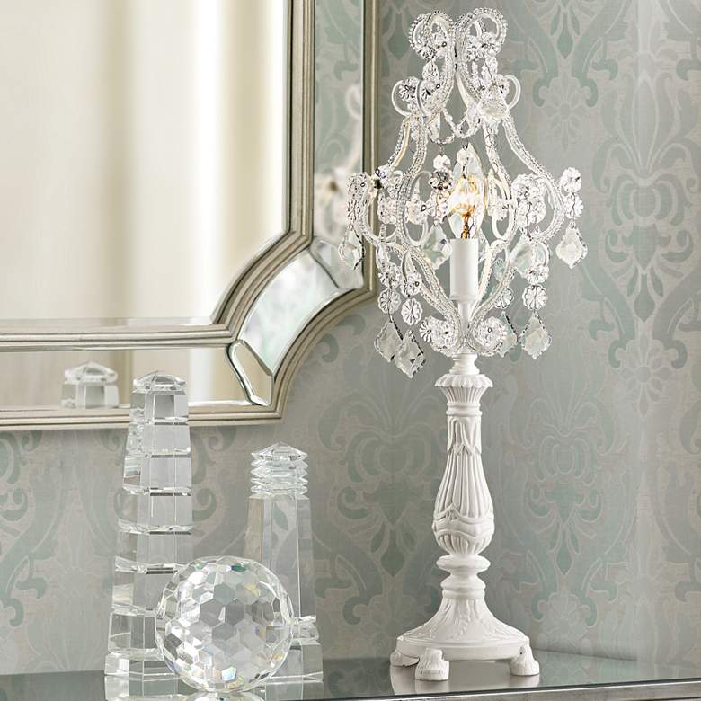Image 1 Fay White 19 1/2" High Antique White Traditional Candelabra Table Lamp