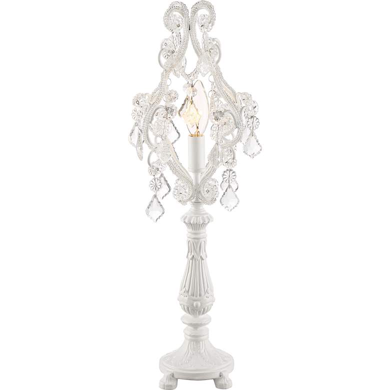 Image 6 Fay White 19 1/2 inch High Antique White Traditional Candelabra Table Lamp more views