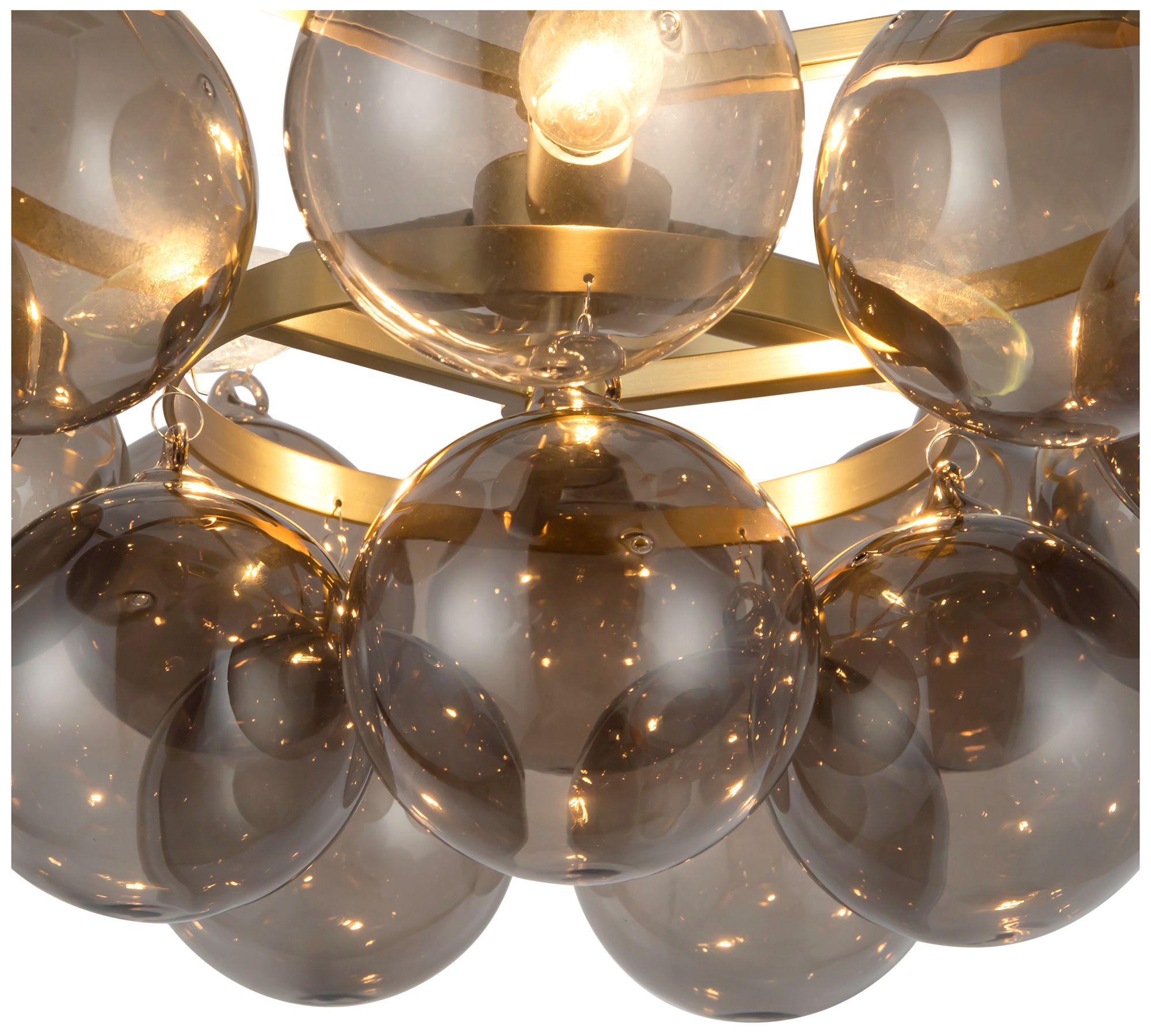 Image 4 Faye 18-in Brushed Gold Chandelier with Smoked Glass more views