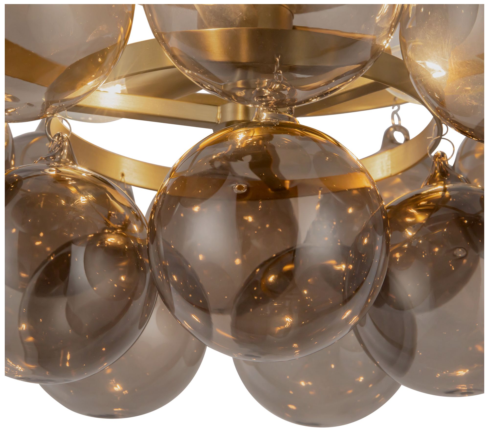 Thumbnail4 of Faye 18-in Brushed Gold Semi-Flush Mount with Smoked Glass more views