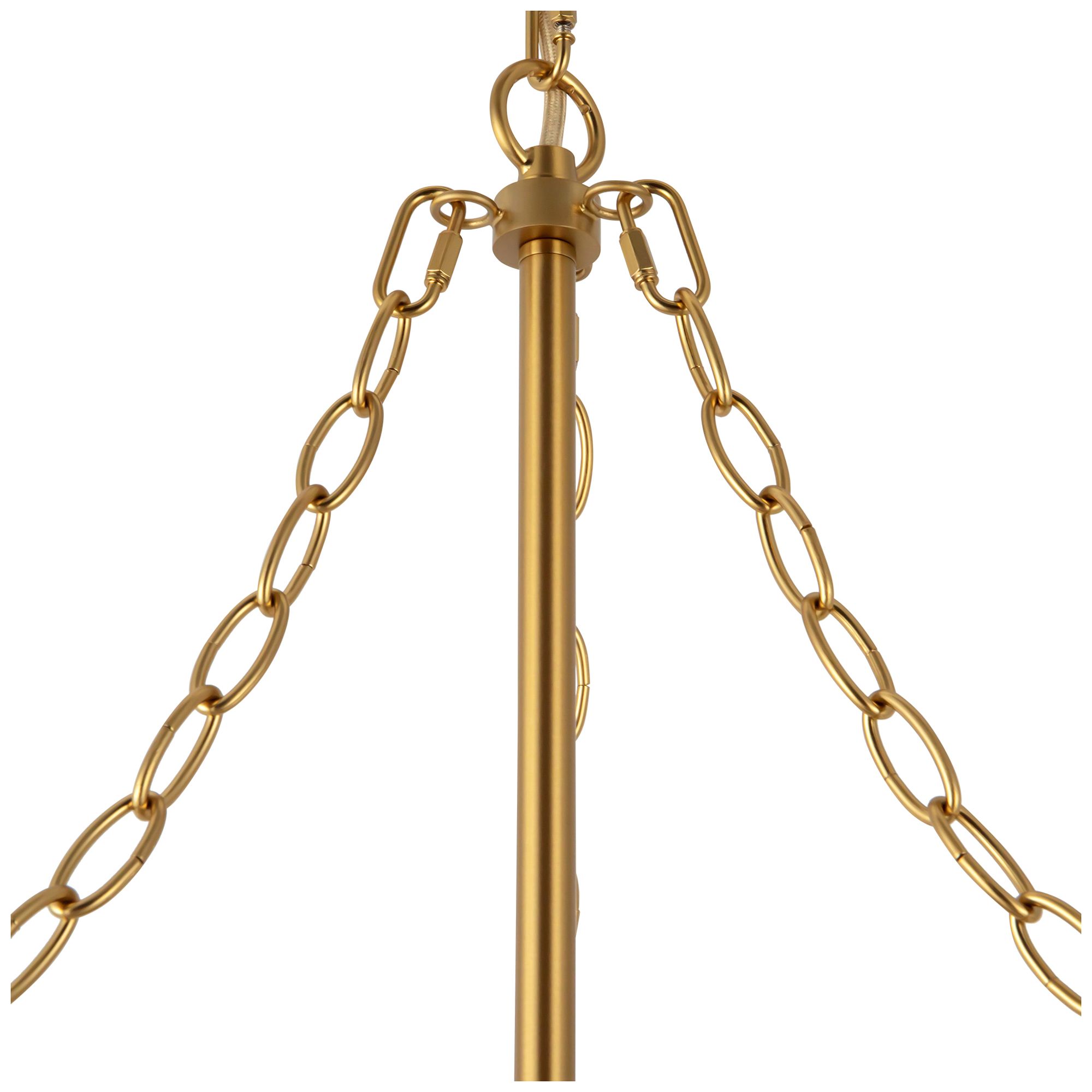 Image 5 Faye 24-in Brushed Gold Chandelier with Clear Ribbed Glass more views
