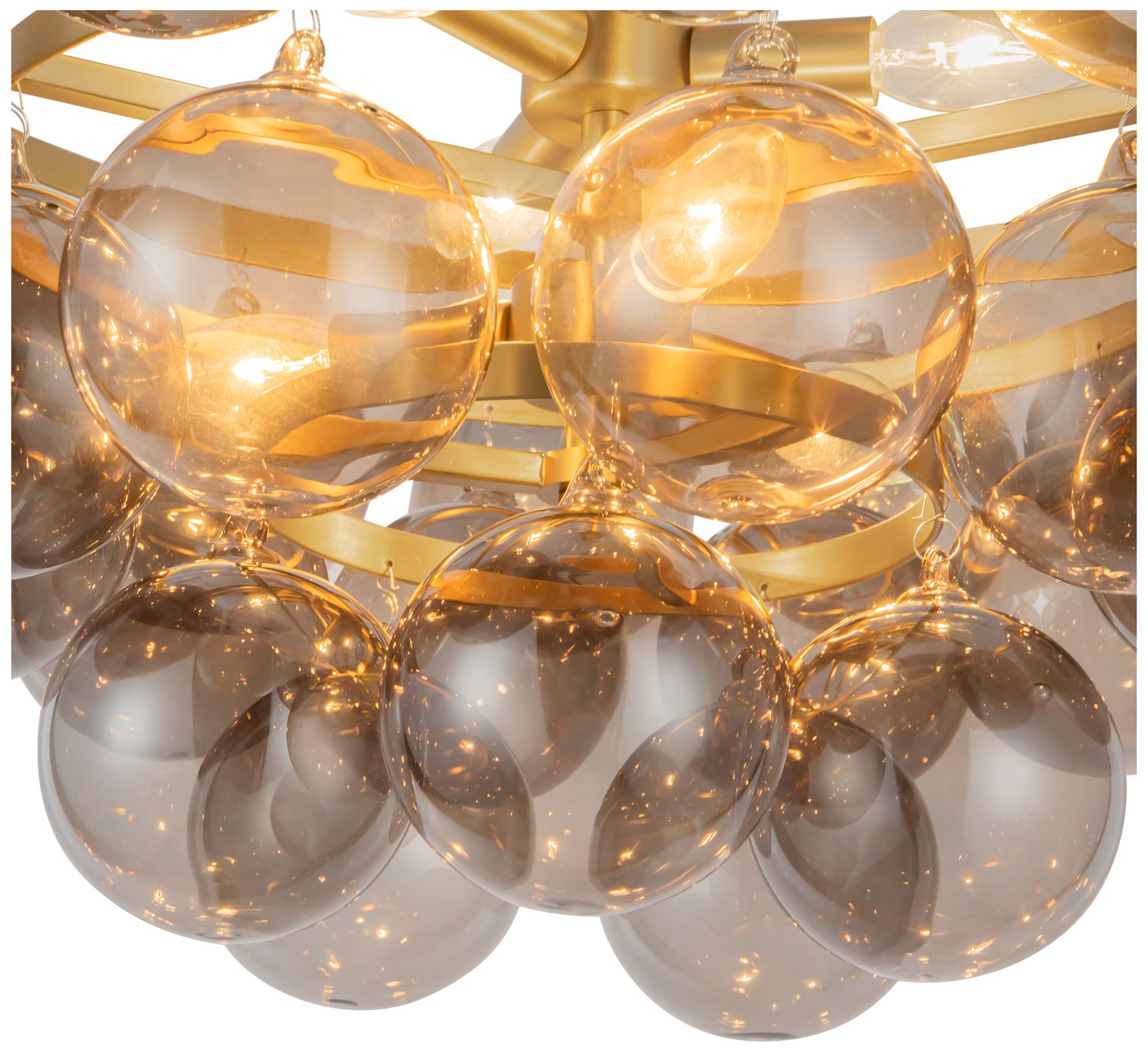 Image 4 Faye 24-in Brushed Gold Chandelier with Smoked Glass more views