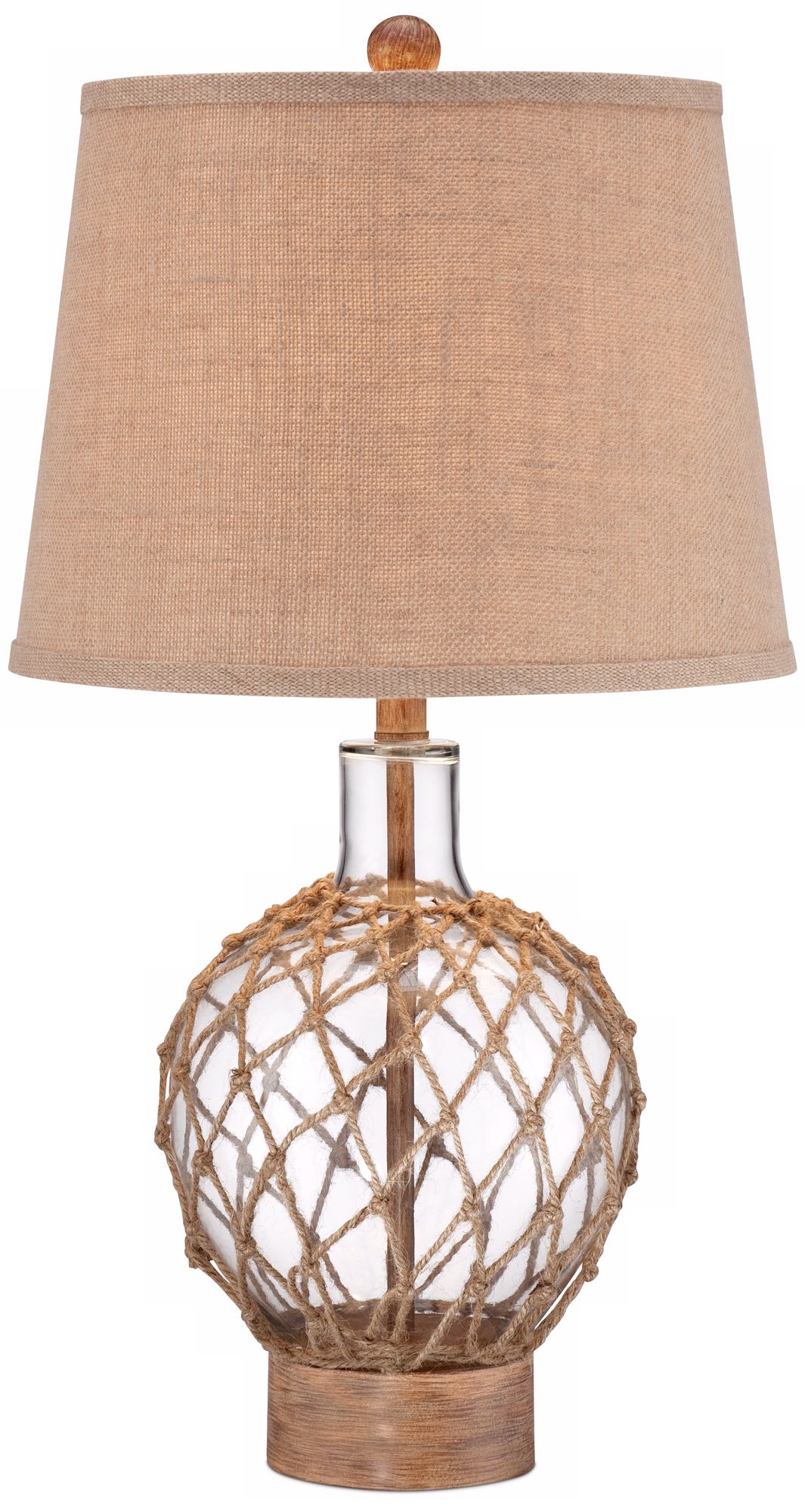 Image 3 Faye 27" High Natural Rope and Clear Glass Coastal Jug Table Lamp