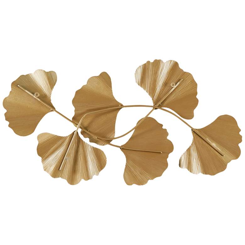 Image 2 Faye 43" Wide Gold Foil Ginko Leaf Metal Wall Art