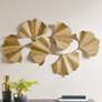 1_Faye 43" Wide Gold Foil Ginko Leaf Metal Wall Art