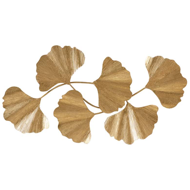 Image 6 Faye 43" Wide Gold Foil Ginko Leaf Metal Wall Art more views