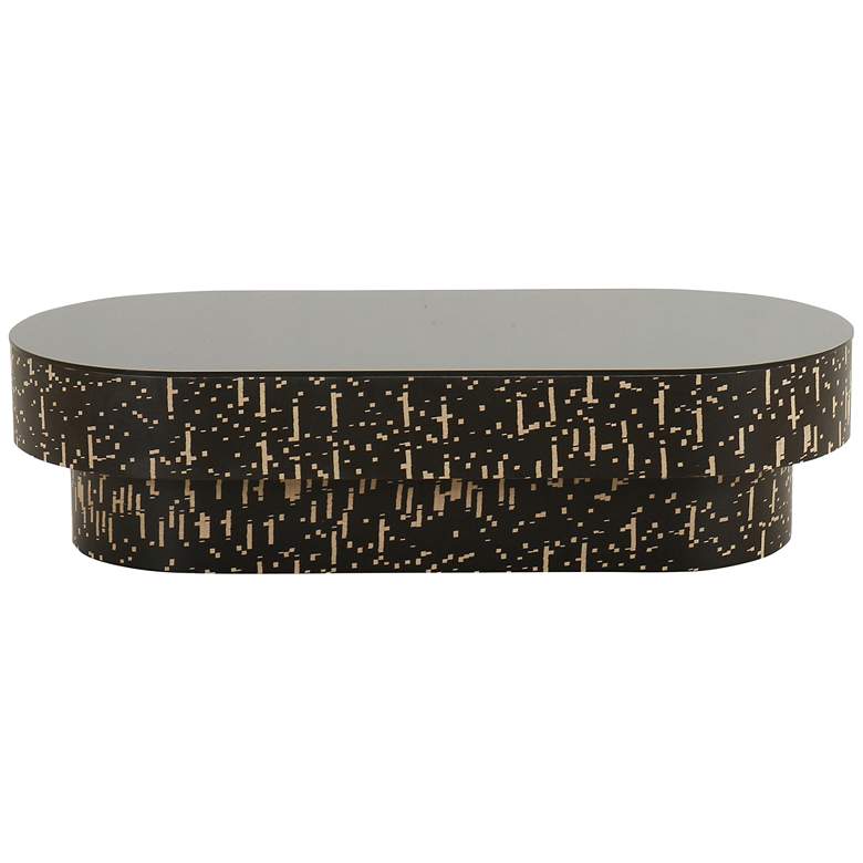 Image 7 Faye 46 1/4 inch Wide Oval Black Coffee Table more views