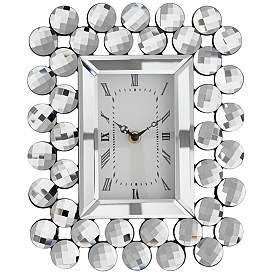Image4 of Faywood 11" High Silver Mirrored Tabletop Clock more views