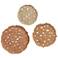 Feather 22 3/4" Round Spice Rosalie 3-Piece Wall Art Set