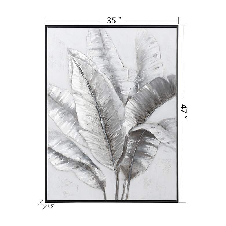 Image 7 Feather Fire 35.4"W x 47.2"H Textured Framed Canvas Wall Art more views