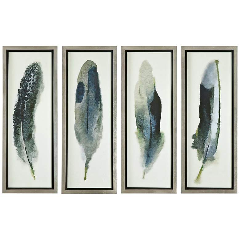 Image 3 Feathered Beauty 4-Piece 38 1/4 inch High Framed Wall Art Set
