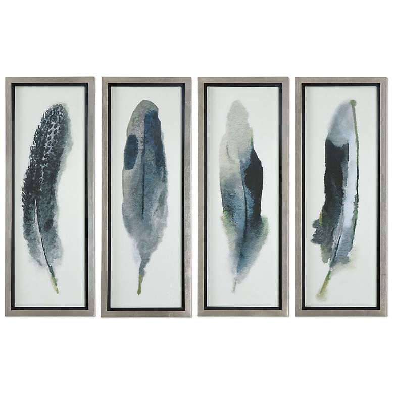 Image 3 Feathered Beauty 4-Piece 38 1/4" High Framed Wall Art Set