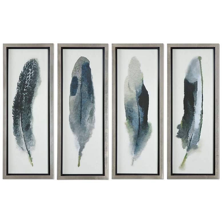 Image 3 Feathered Beauty 4-Piece 38 1/4 inch High Framed Wall Art Set