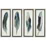 Feathered Beauty 4-Piece 38 1/4" High Framed Wall Art Set in scene