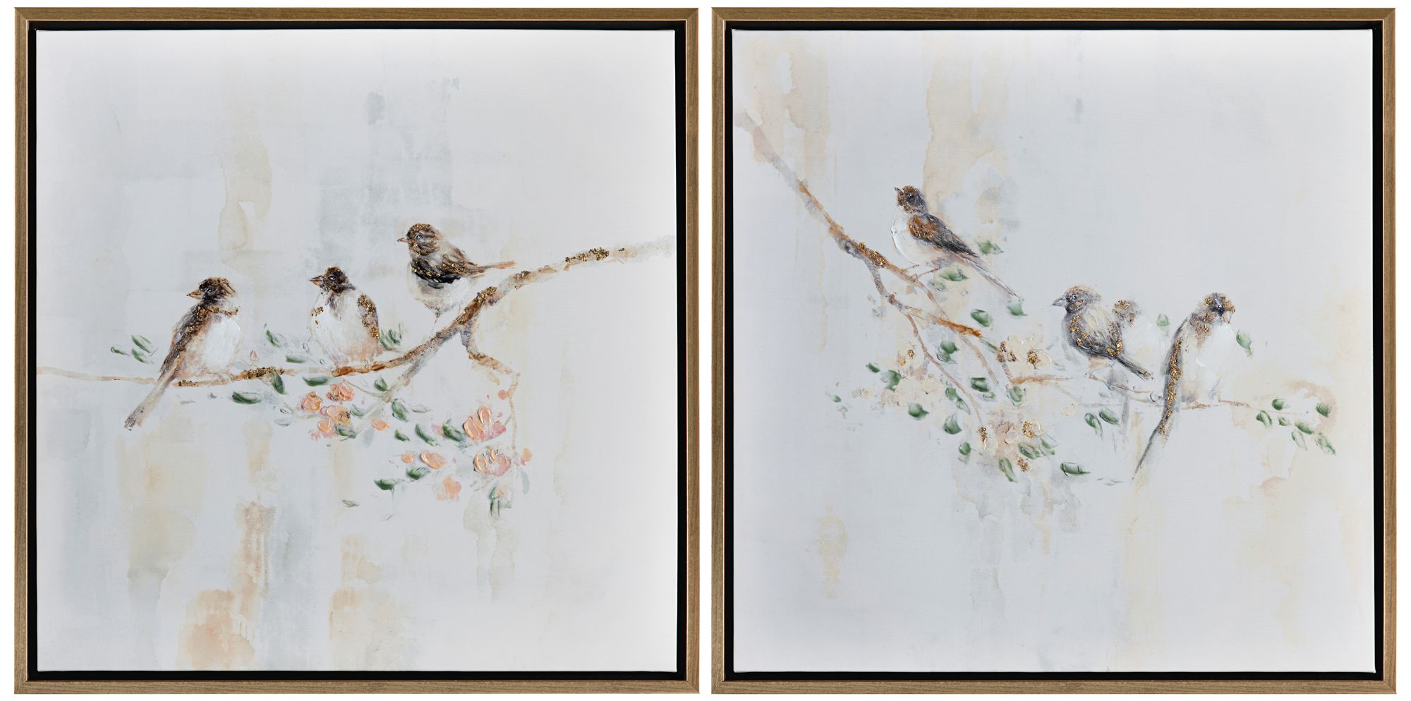 Feathered Friends 24" Square 2-Piece Canvas Wall Art Set