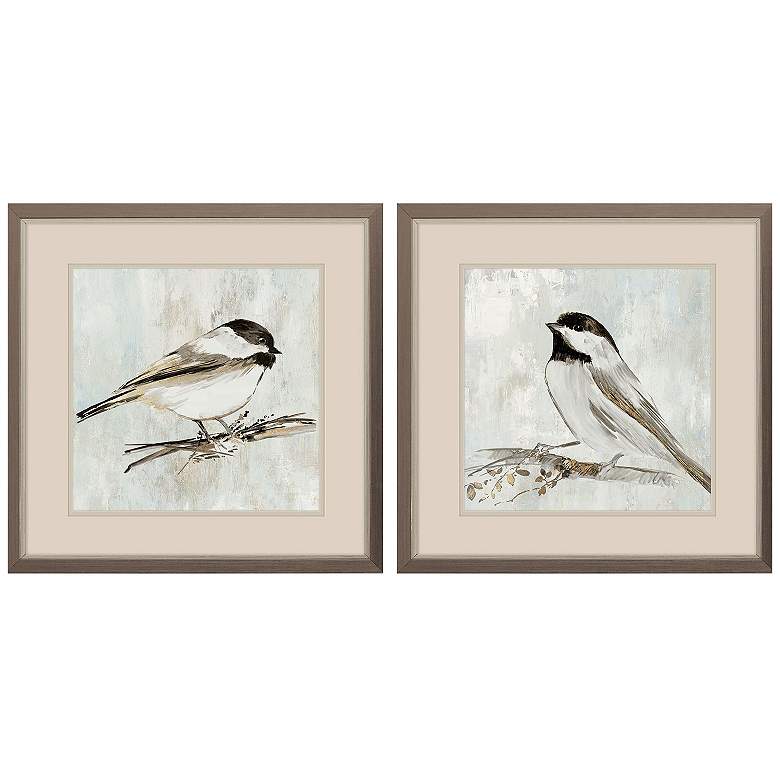 Image 1 Feathered Melody 17"W x 17"H Framed Art Set of 2