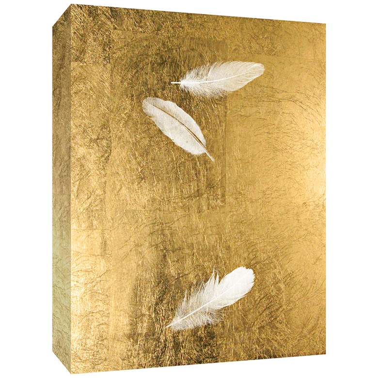 Image 1 Feathers in Gold II 20" High Canvas Wall Art
