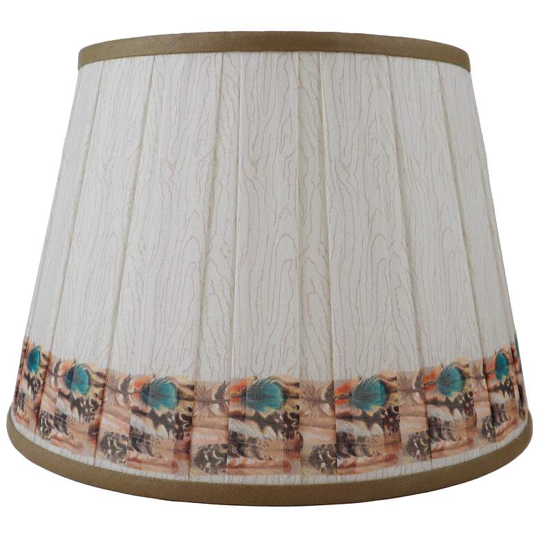 Image 1 Feathers Printed Empire Lamp Shade 11x16x10x10 (Spider)