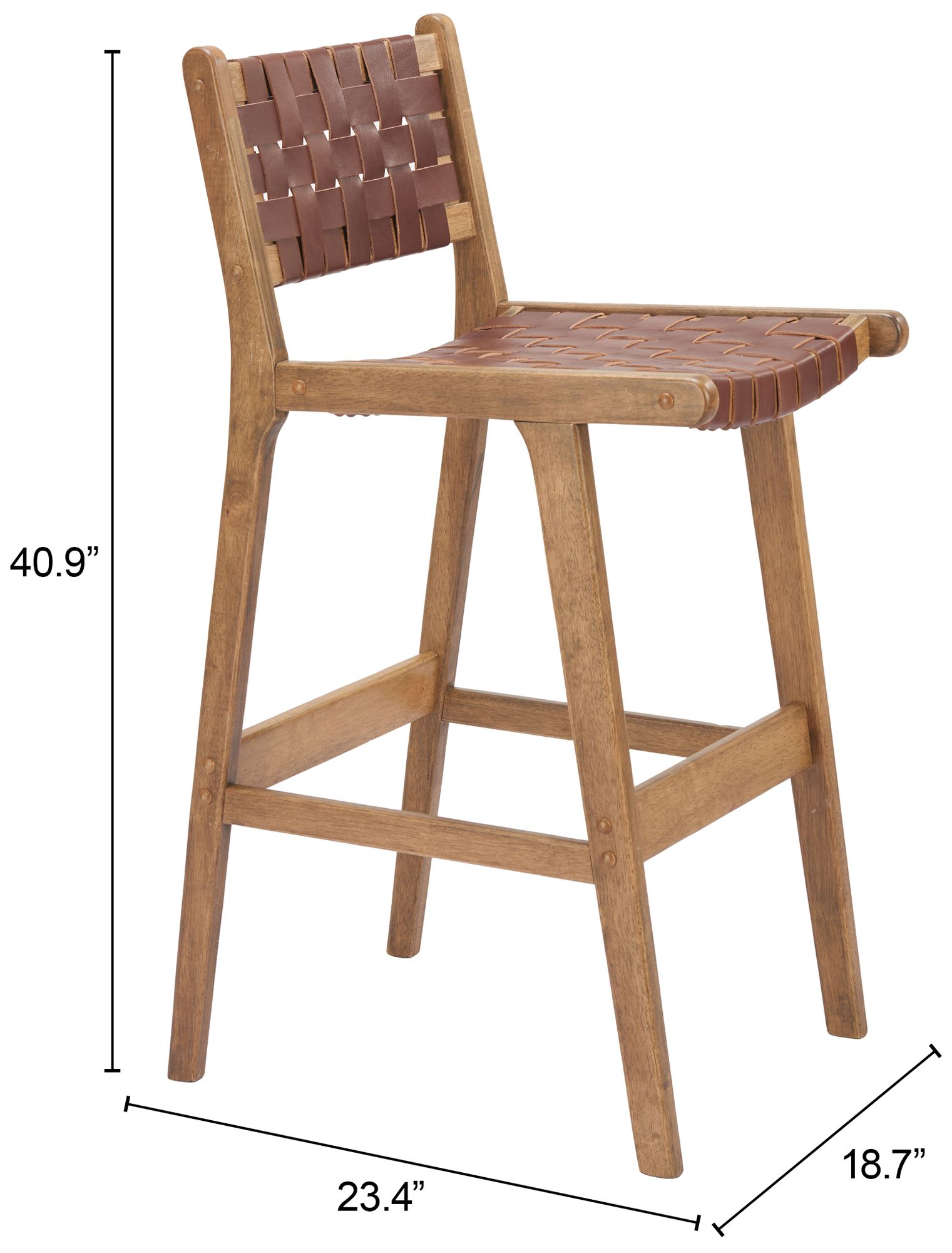 Feder Barstool (Set of 2) Brown