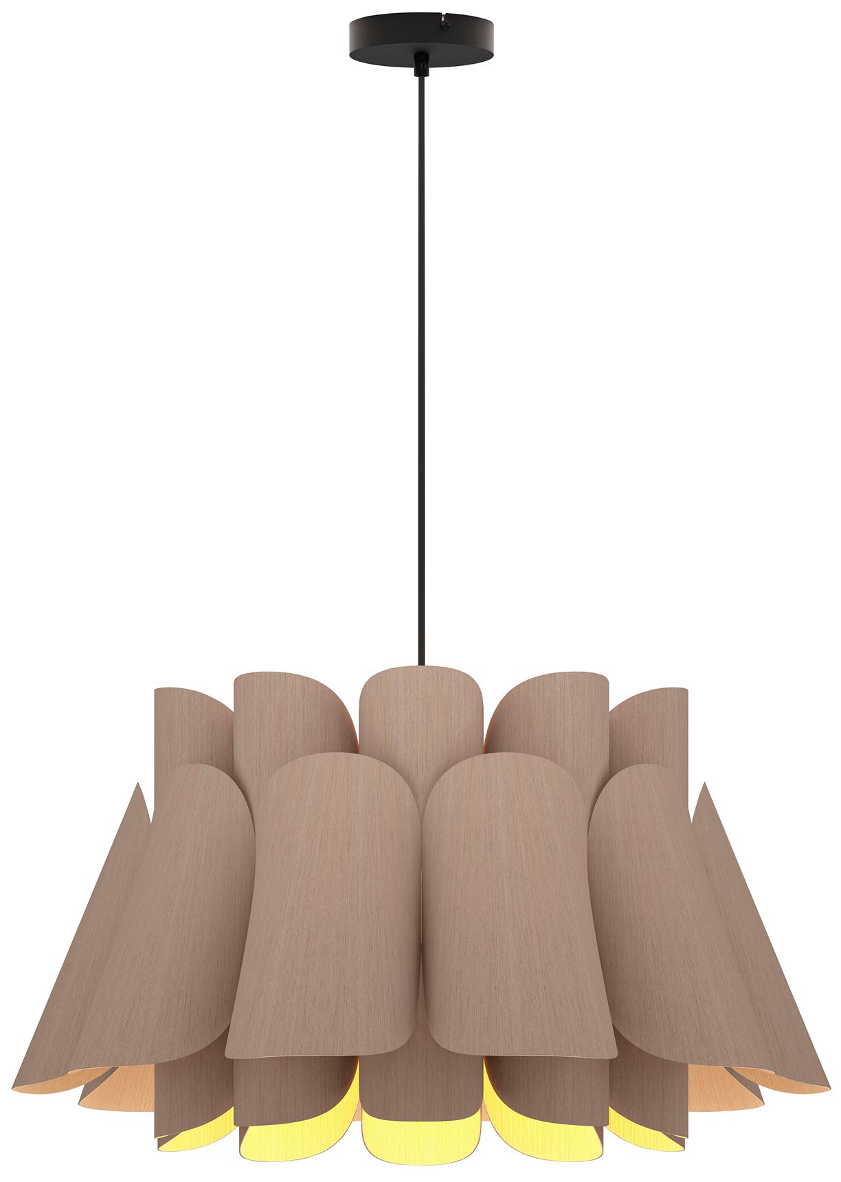 Federica Pendant WEP Light - Black Finish - Grey Oak Shade Made to Order