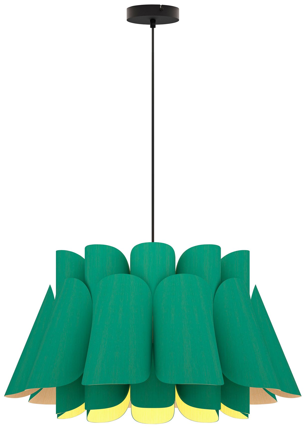 Federica Pendant WEP Light Black Finish Light Petrol Shade Made to Order