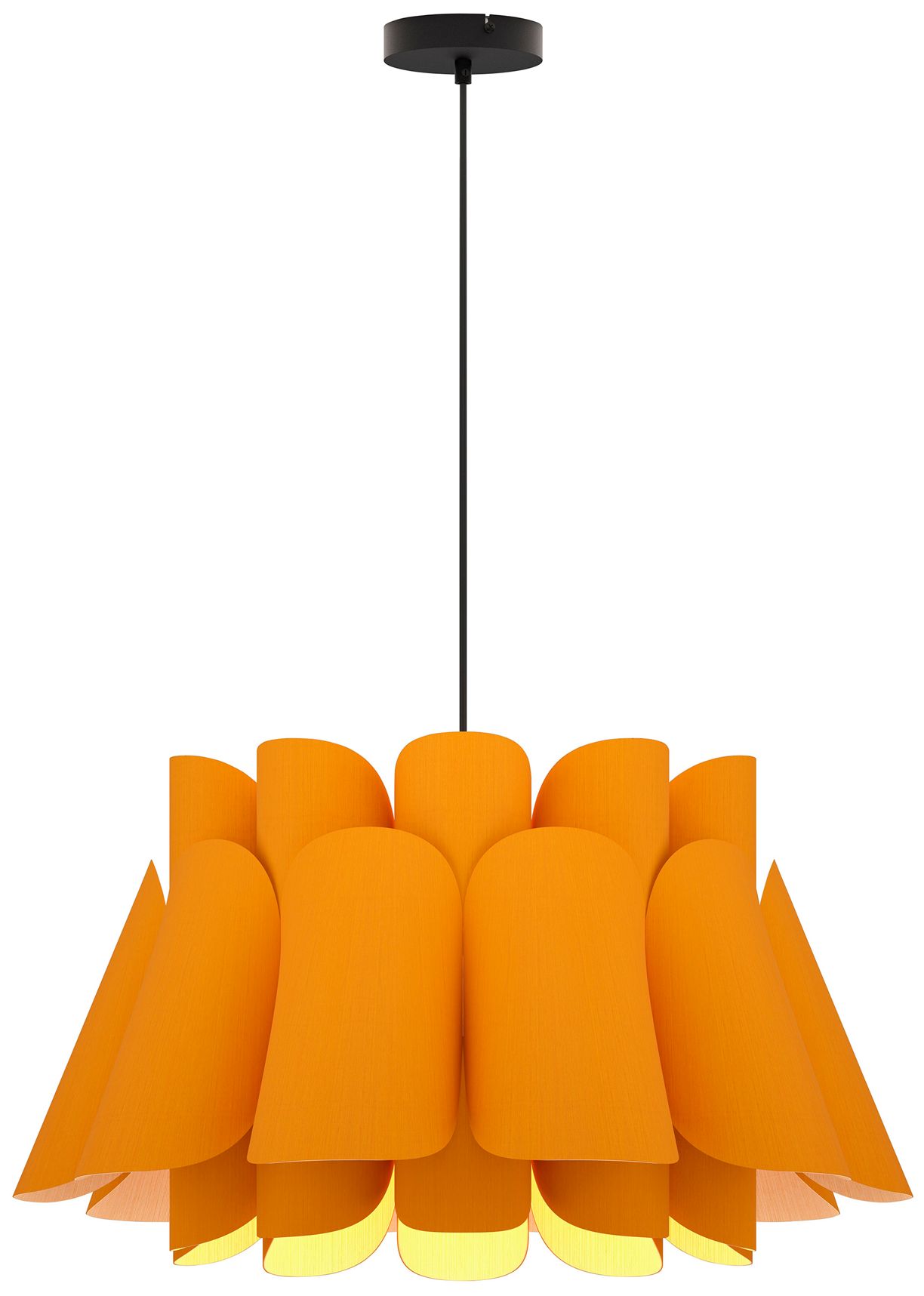 Federica Pendant WEP Light - Black Finish - Ocher Shade Made to Order