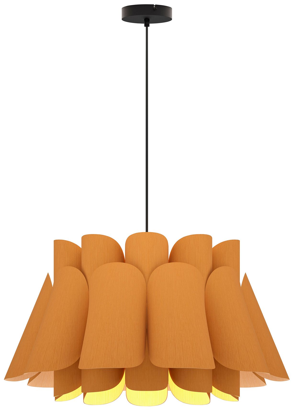 Federica Pendant WEP Light - Black Finish - Petribi Shade Made to Order