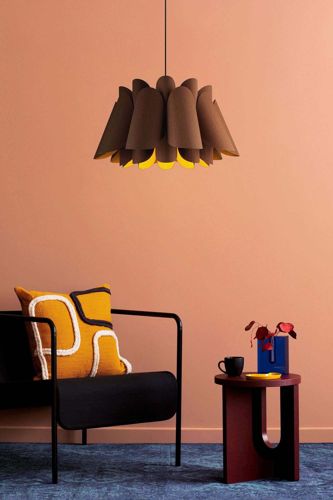 Image 3 Federica Pendant WEP Light - Black Finish - Petribi Shade Made to Order more views