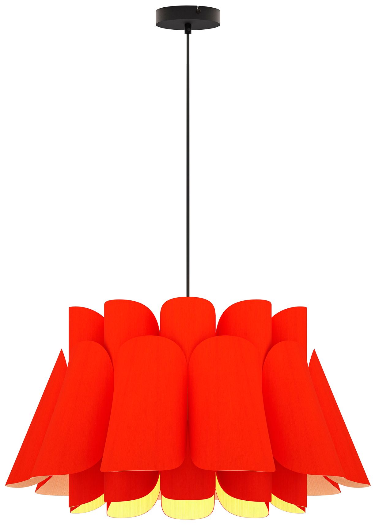 Federica Pendant WEP Light - Black Finish - Red Shade Made to Order