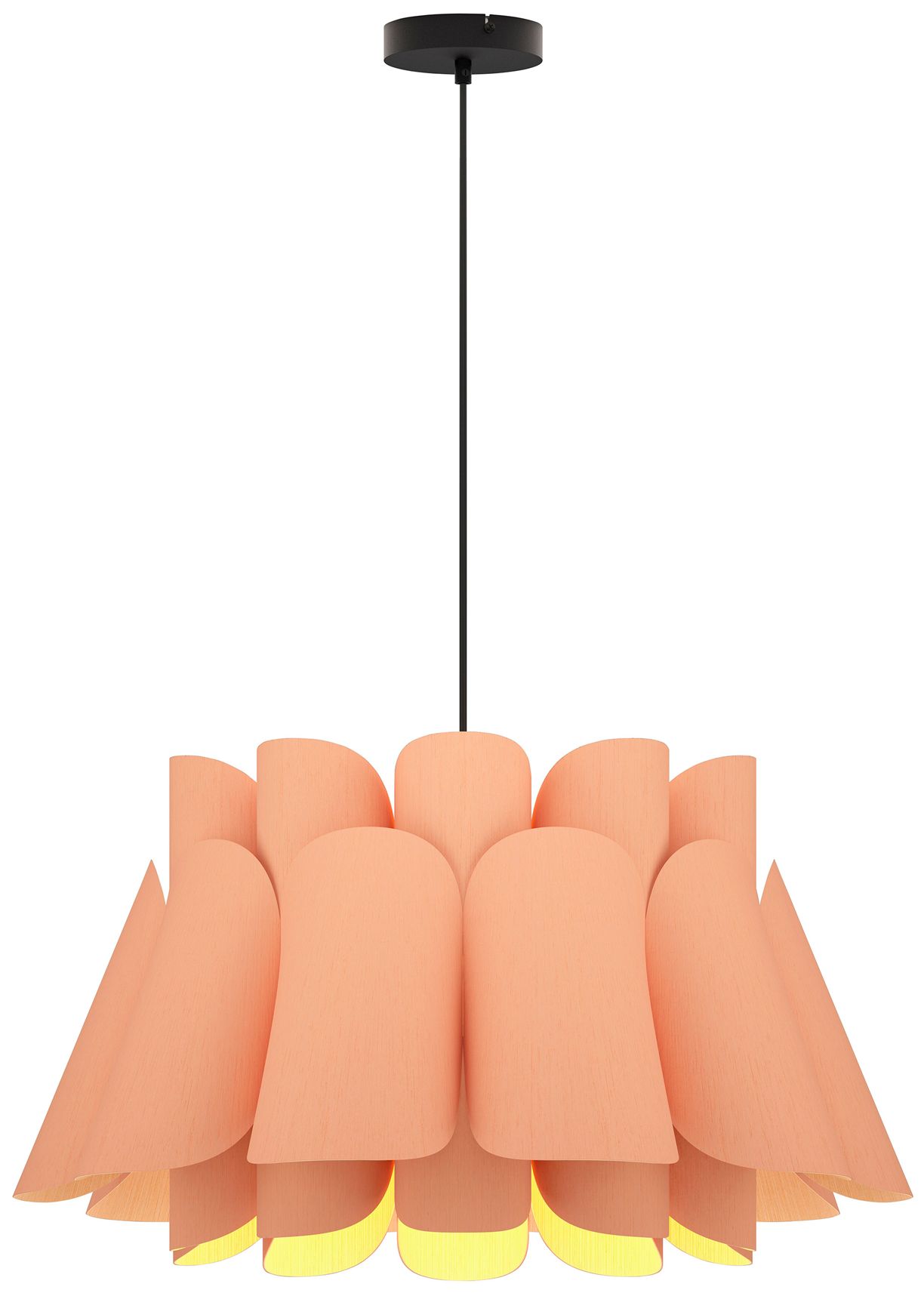Federica Pendant WEP Light - Black Finish - Rose Shade Made to Order