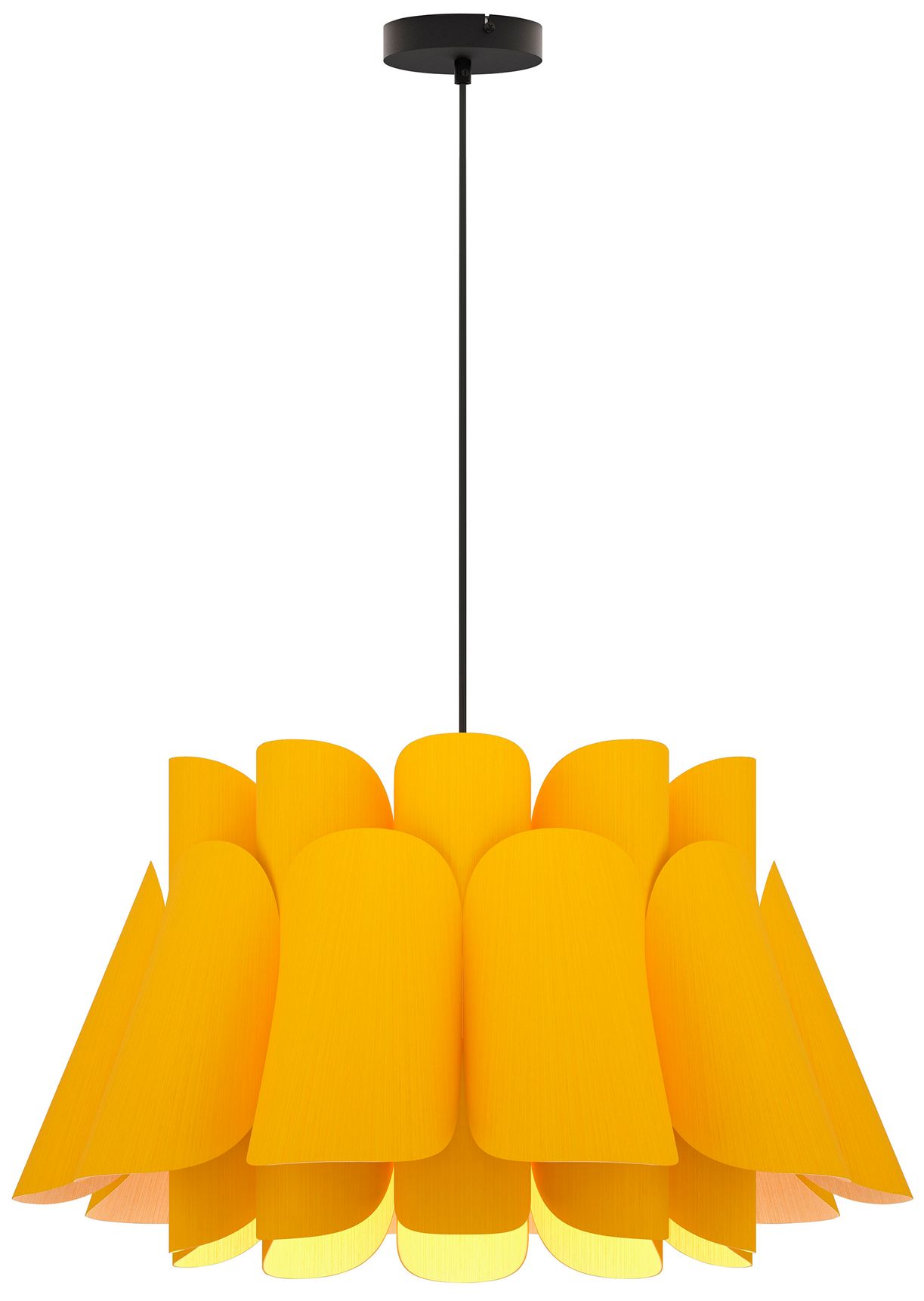 Federica Pendant WEP Light - Black Finish - Yellow Shade Made to Order
