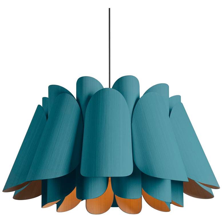 Image 1 Federica Pendant WEP Light Collection - Black Finish - Light Petrol Shade