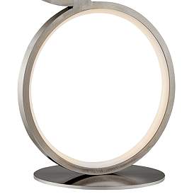 Image4 of Fedora 17 1/4" High Brushed Nickel LED Accent Table Lamp more views