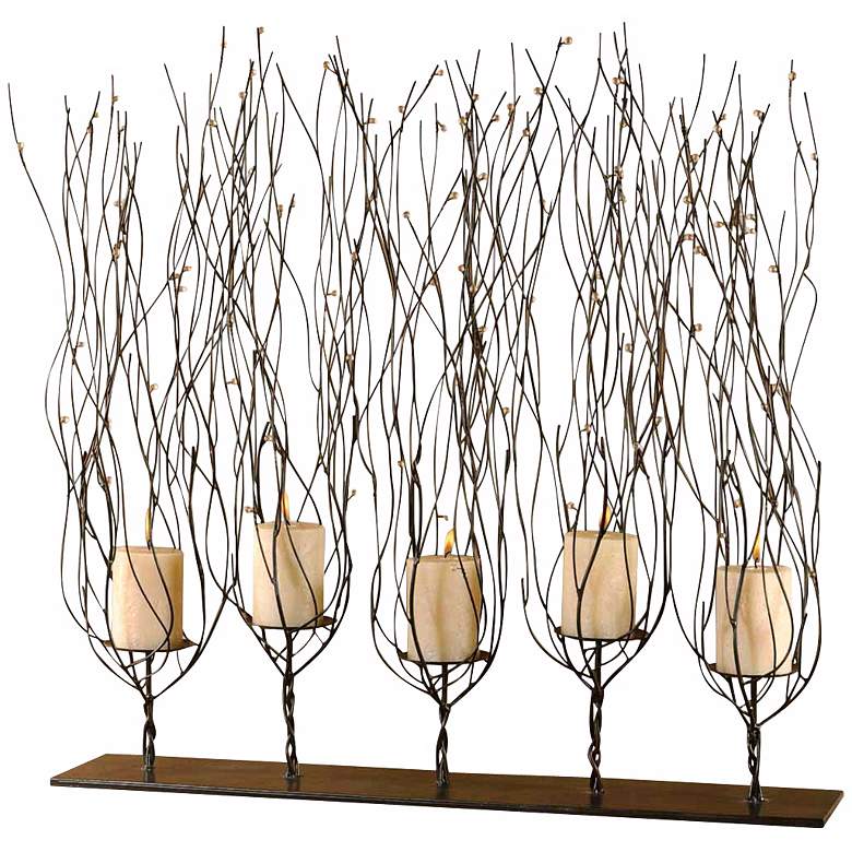 Image 2 Fedora 31" Wide 5 Candle Tree Branch Candle Holder