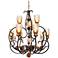 Feelings 30"W Tobacco and Gold 9-Light Happiness Chandelier