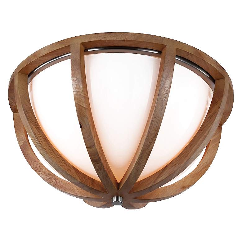 Image 1 Feiss Allier 13 inch Wide Light Wood Ceiling Light