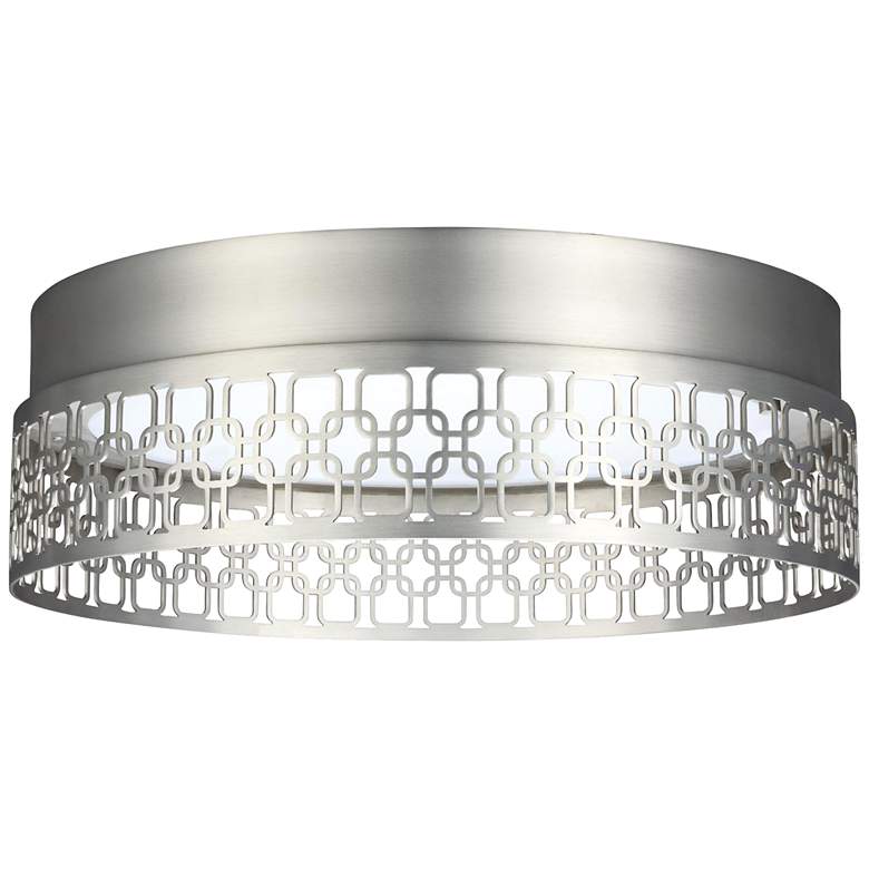 Image 1 Feiss Amari Links 13 inch Wide Satin Nickel LED Ceiling Light