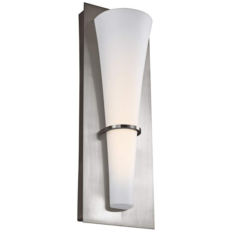 Image 1 Feiss Barrington 15 1/4 inch High Brushed Steel LED Wall Sconce