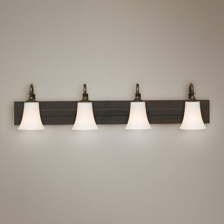 Image 1 Feiss Barrington 37" Wide Bronze Four Light Bath Bar